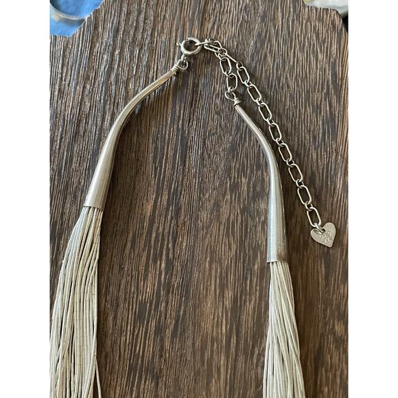 QT Southwest 30 Strand Liquid Sterling Silver Layered Necklace 18-21” Cones - Picture 3 of 9